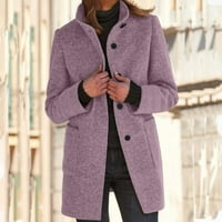 Blazers za žene vuneni kardigan kaputi s džepovima rever dugački jakni kaput modna čvrsta povremena