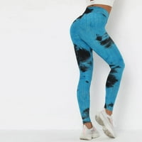 Duge pantalone za žene Ženske mastilo joge Tie-boje hlače Slim i vježbe za dizanje kuka donje hlače plave l