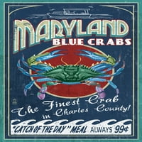 Charles County, Maryland, Blue Crab vintage znak