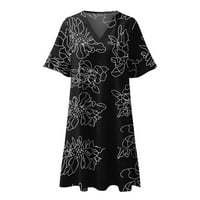 Ljetne haljine za žene V-izrez Mini haljina kratkih rukava, plaža Daliy Party Plus size Sun Haljina