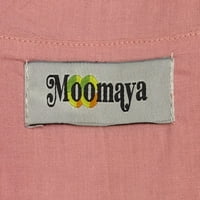 Moomaya tiskana košulja od pamučne rukave s krafom noćne odjeće za spavanje ženskih