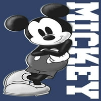 Boy's Mickey & Friends Retro Leanac Povucite preko hoodie mornarskog plavog heather malog