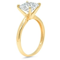 0. CT Princess Cut originalni kultivirani dijamant si1-si i-j 18k žuti zlatni pasijans obećanje vjenčanja