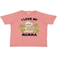 Inktastična slatka lepota Volim moju mamu sa zelenim lišćem poklon dječaka malih majica ili majica mališana