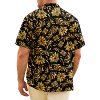 Fraigo muns & Kids Havajska majica Tropska uzorka Kratki rukav na plaži na plaži Down Aloha majica,