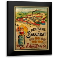 Vintage Apple Collection Crni moderni uokvireni muzej umjetnički print pod nazivom - Brasserie de Baccarat