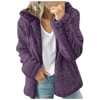 Wanxing Weekly ponude Žene Fleece obložene jakne Kaputi Fall Winter Plus size Top plišani patentni jakni