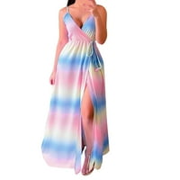Yuwull Women haljine Ljeto rušenje bez rukava Maxi haljina Ljetna casual v izrez SLING Sunderss plaže
