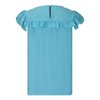 Ženska bluza s rukavicama bez rukava na rukavu na vrhu elegantne labave majice za casual m