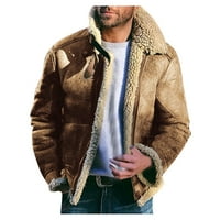 Muški meki kaput Muška vunatna vuna kratka jakna rever rever Splice Fit Solid Top Slim Overcoat Veliki
