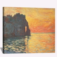 Claude Monet platno Zidna umjetnost Monet Etretat Cliff of D Aval zalaska sunca uokvirena slikar za