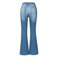 Ženske hlače Flare Jeans Mid Stvar Bell Jeans Stretch Slim Dužina Jeans Hlače za žene