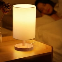 Tarmeek LED svjetla Noćne malene lampe za noćne spavaće sobe za noćnu ormariću, lampica od punog drveta s tkaninom hladovima, minimalističke svjetiljke za čitanje za dnevne sobe za dnevnu sobu svjetiljke