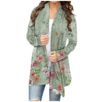 Gotyou ženski otvoreni prednji kardigan, cvjetni prsluk s dugim rukavima, jakna od jakne dugim kaputom