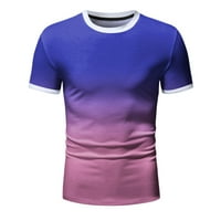 Muška majica Haljina Muška opruga Summer Casual Sports Colorblock Gradijent okrugli vrat Pulover kratkih