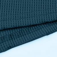Yyeselk Sexy Women Ljetni bluze Ležerni patentni zatvarač Dubinski V-izrez izrezani dugi rukavi Tunike