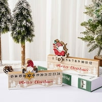Anuirheih božićni ukrasi drveni mobilni kalendar ukras bez lica santas ukrasi božićne odbrojavanje kalendarskih