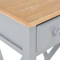 Bočni stol sivi 10,6 x10.6 x25,8 Drveni krajnji stolovi