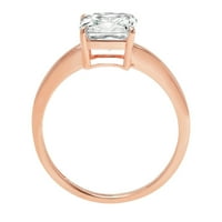 1. CT briljantan aspekser Clear Simulirani dijamant 18k Rose Gold Solitaire prsten SZ 10.5