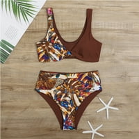 Aaimomet bikinis za žene kupaće kostime Moda Žene Sijamske kupaće kostim od plaža za ispis push-up kupaći