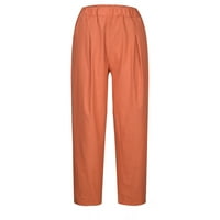 Žene pune boje ravno hlače sužene kapri elastične struke pantalone za gležnjeve dame dame lounge hlače