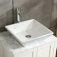 16.5 Kvadratni kupatilo sudoper plovila Bijela porculanska posuda za kupatilo ispraznost