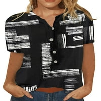 Cindysus Women Ljeto vrhovi Crew Crt Majica Majica s kratkim rukavima Dnevni odjeća Tee Henley Tunic