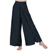 Leesechin široke posteljine za noge Žene Čvrsto pamučne posteljine ulična odjeća Y2K hlače čvrste elastične