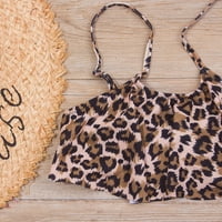 Ljeto TODDLER Djevojke kupaći kostim kostim leopard gradijent boje na plaži ruffle bikini odijelo