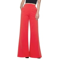 Ljetne hlače za žene Trendy High Squist Čvrsta labava dugačka palazza pantalona