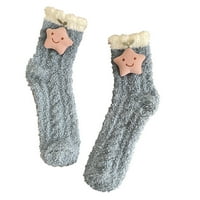 Simu Ženske čarape Ženske zimske čarape za lutke Jesen i zima Srednja cijev čarapa Coral zadebljala