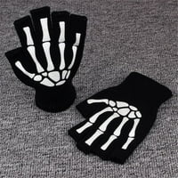 Gotički pleteni crni s bijelim kosturnim kostima, beskradne punk rukavice, f1j3