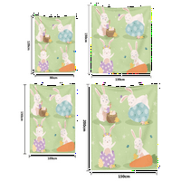 Uskršne opružne baca ćebe s jastukom za cijelu sezonu Fluffy Flannel bacaju putni pokrivač Uskršnji zeko baca pokrivač za djecu za odrasle