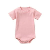 Djevojčica za bebe Dječak Odjeća novorođene novorođenčad romper crewneck kratki rukav čvrsta boja, jednodijelna majica gornja ljetna odjeća