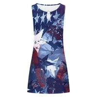 Odeerbi 4. jula Patriotska ljetna haljina za žene za žene Ležerne prilike za neovisnosti tiskana haljina