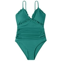 Akiigool Womens kupaće kostimi s jednom ženkom CUTOOUT Ona suknja kupaći kostim V omotač za luk Swimdress Tummy Control kupaći odijelo
