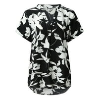 Ženska majica Casual Boho Print V izrez Top kratkih rukava majica Majica Osnovni casual vrhovi