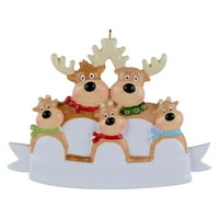 Personalizirani obiteljski Božićni Xmas Tree Bauble Decoration Ornament ELK jelena Porodica Božićni