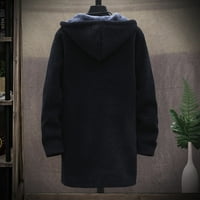 Sterean pleteni džemper jesen i zimski muški kardigan topla jakna s kapuljačom crna 4xl