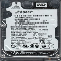 WD3200BEKT-60V5T1, DCM Hhntjhbb, Western Digital 320GB SATA 2. Hard disk