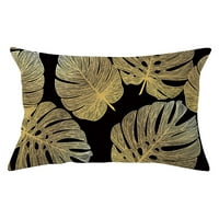 Onhuon crni jastučni poklopac s bronzionom cvijećem i lišće bacaju jastučnicu