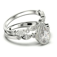 Dazzling Boho & Hippiepie 1. Carat Pear Cut Diamond Moissite Angažman prsten, Klasični vjenčani prsten,