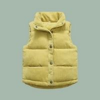 TODDLER zimski kaput za bebe dječaci prsluk bez rukava bez rukava sa džepovima žuta veličina 140