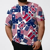 Muška majica Dan nezavisnosti Američka zastava Štampana modna proljeća Ljeto Ležerne prilike gradijentne