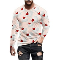 Muška majica s dugim rukavima Casual Okrugli vrat Pulover dugih rukava Valentinovo 3D tiskana muška