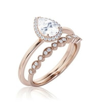 Prekrasna Art Deco 1. Carat Pear Cut Pristupačni prsten za uključivanje dijamanata, klasični vjenčani