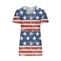 Američki vrhovi zastava za žene 4. jula Patriotske majice Ležerne prilike za grafičku majicu Print Tops