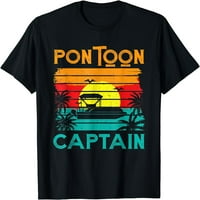 Funny Pontoon Captain Majica Retro Vintage Style Pontoon Majica