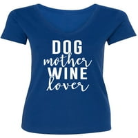 Ljubiteljskog psa Majko vino ženska majica V-izrez