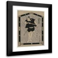Toyokuni Utagawa Crni moderni uokvireni muzej umjetnički print pod nazivom - Sawamura gennosuke kao